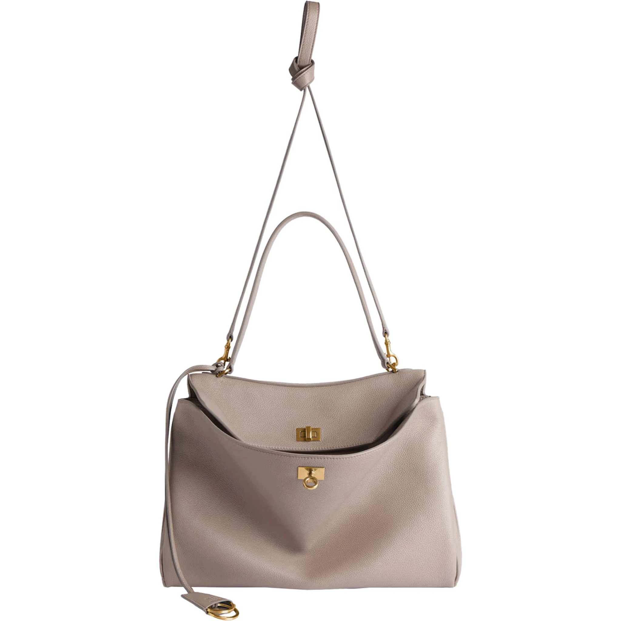 Rodeo Beige Medium Handbag with Removable Key Holder in Smooth Leather Woman