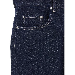 Ross Blue 5-Pocket Jeans with Logo Patch in Cotton Denim Man