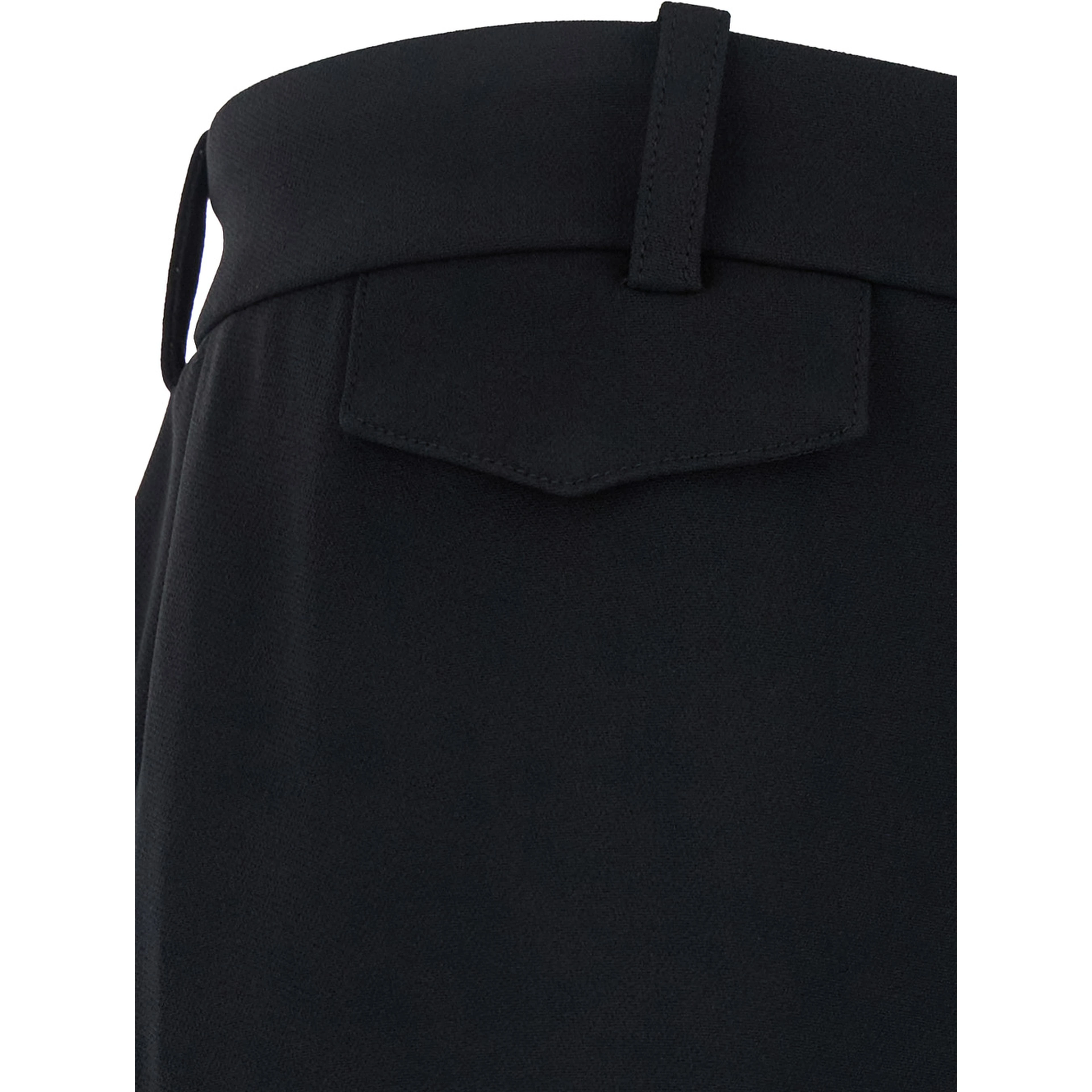 Black Pants with High Waist and Wide Leg in Viscose Blend Stretch Woman