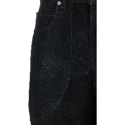 Kelvina Black Jeans with Logo Patch on the Rear and Tapered Leg in Denim Woman