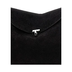 T-Lock Brown Handbag with with Shoulder Strap and T-lock Closure in Suede Woman