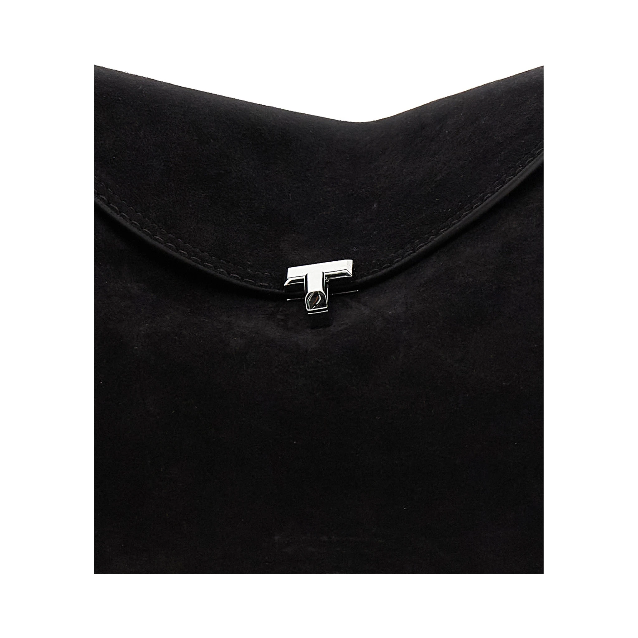 T-Lock Brown Handbag with with Shoulder Strap and T-lock Closure in Suede Woman