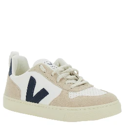 V-10 Sneaker With Suede Inserts in Faux Leather Boy