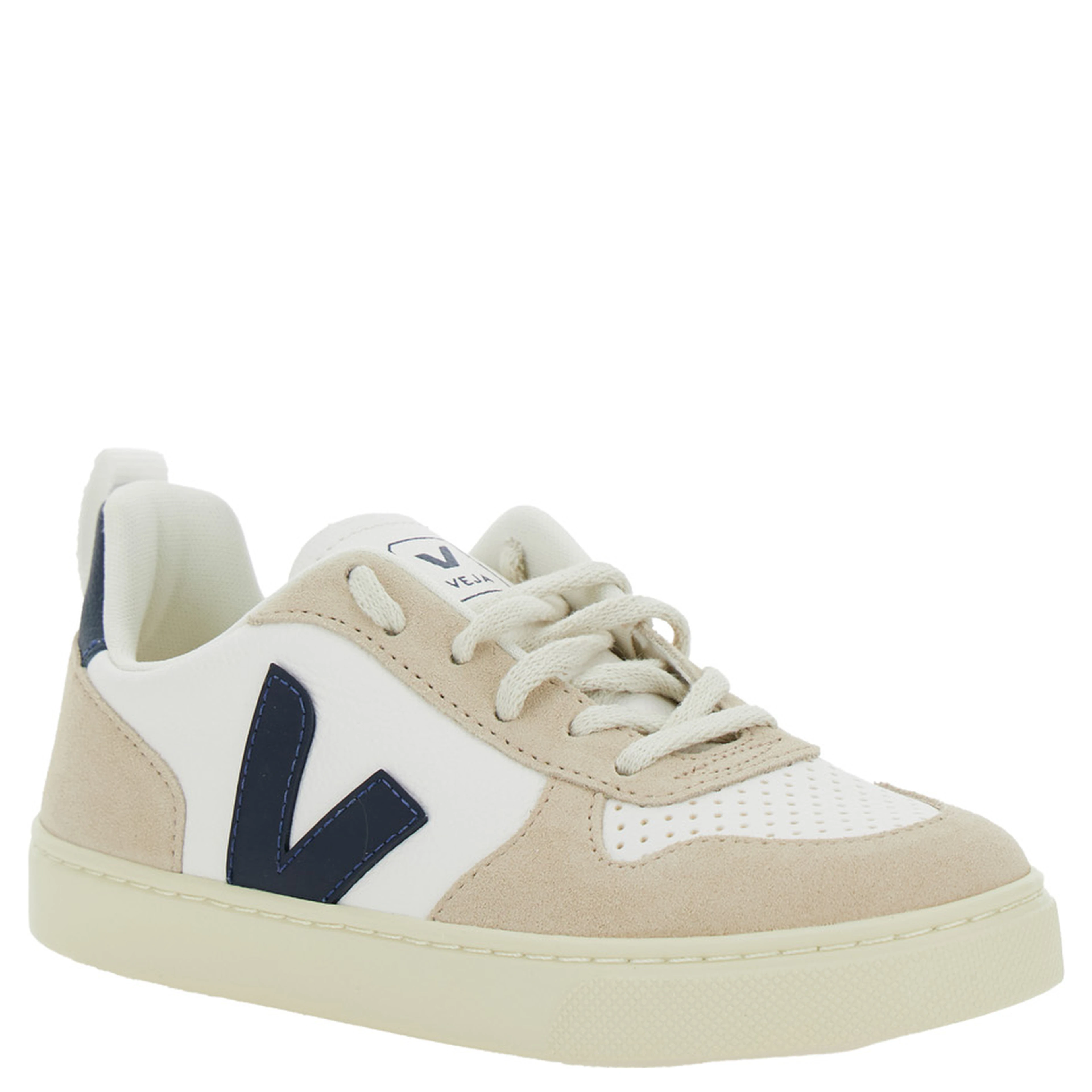 V-10 Sneaker With Suede Inserts in Faux Leather Boy