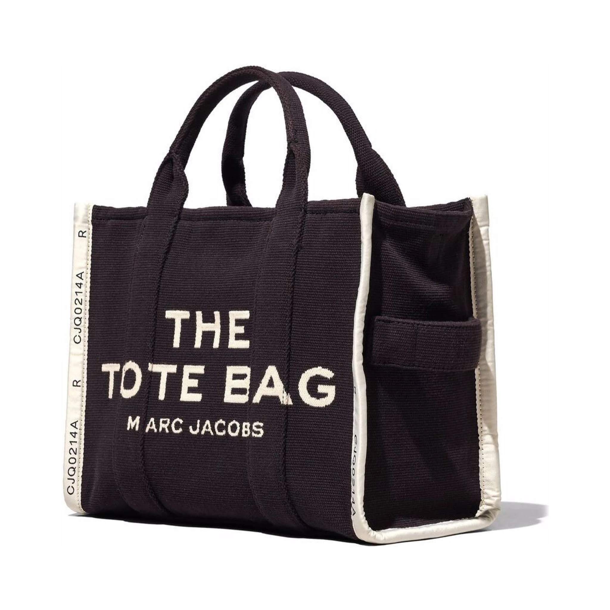 The Medium Tote Black Tote Bag with Contrasting Logo Embroidery in Cotton Blend Woman