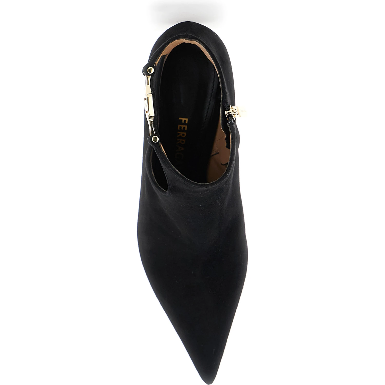 Agia Black Ankle Boots with Cut-Out Detail and Stiletto Heel in Suede Woman