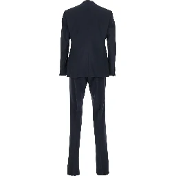 Blue Double-Breasted Suit with Classic Revers in Wool Man