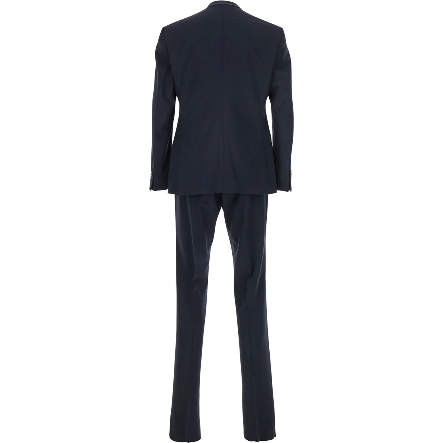 Blue Double-Breasted Suit with Classic Revers in Wool Man
