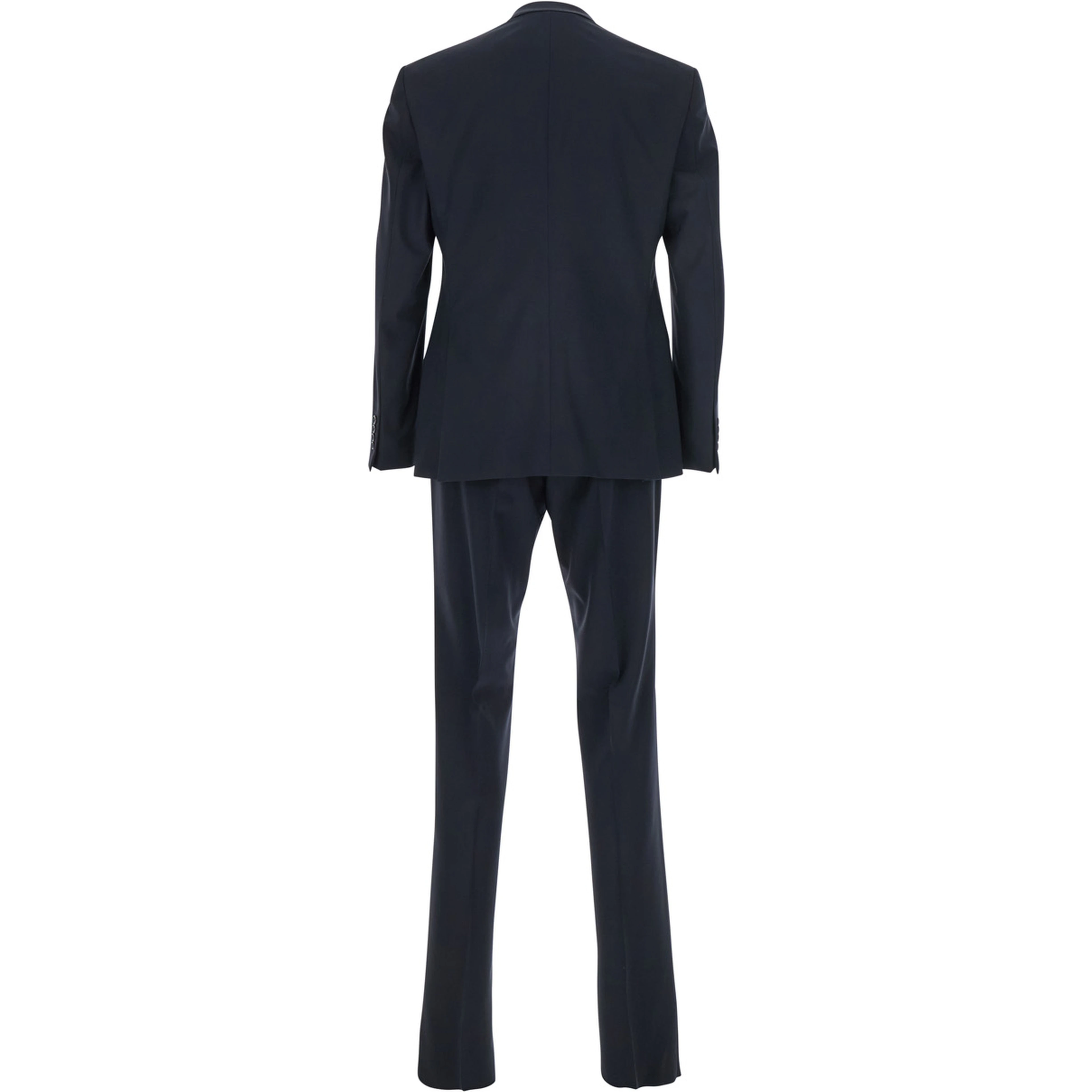Blue Double-Breasted Suit with Classic Revers in Wool Man