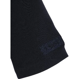 Blue Single-Breasted Jacket with Notched Revers and Logo Patch on the Sleeve in Modal Stretch Boy