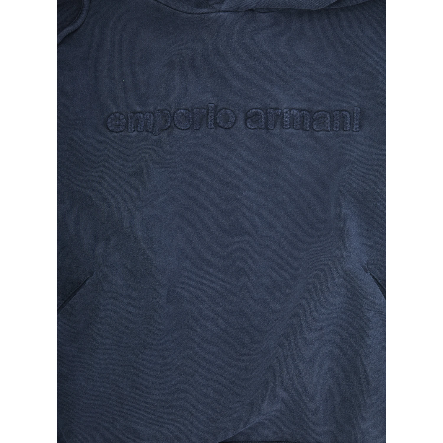 Blue Hoodie with Drawstring Hood and Logo Lettering on the Front in Cotton Boy
