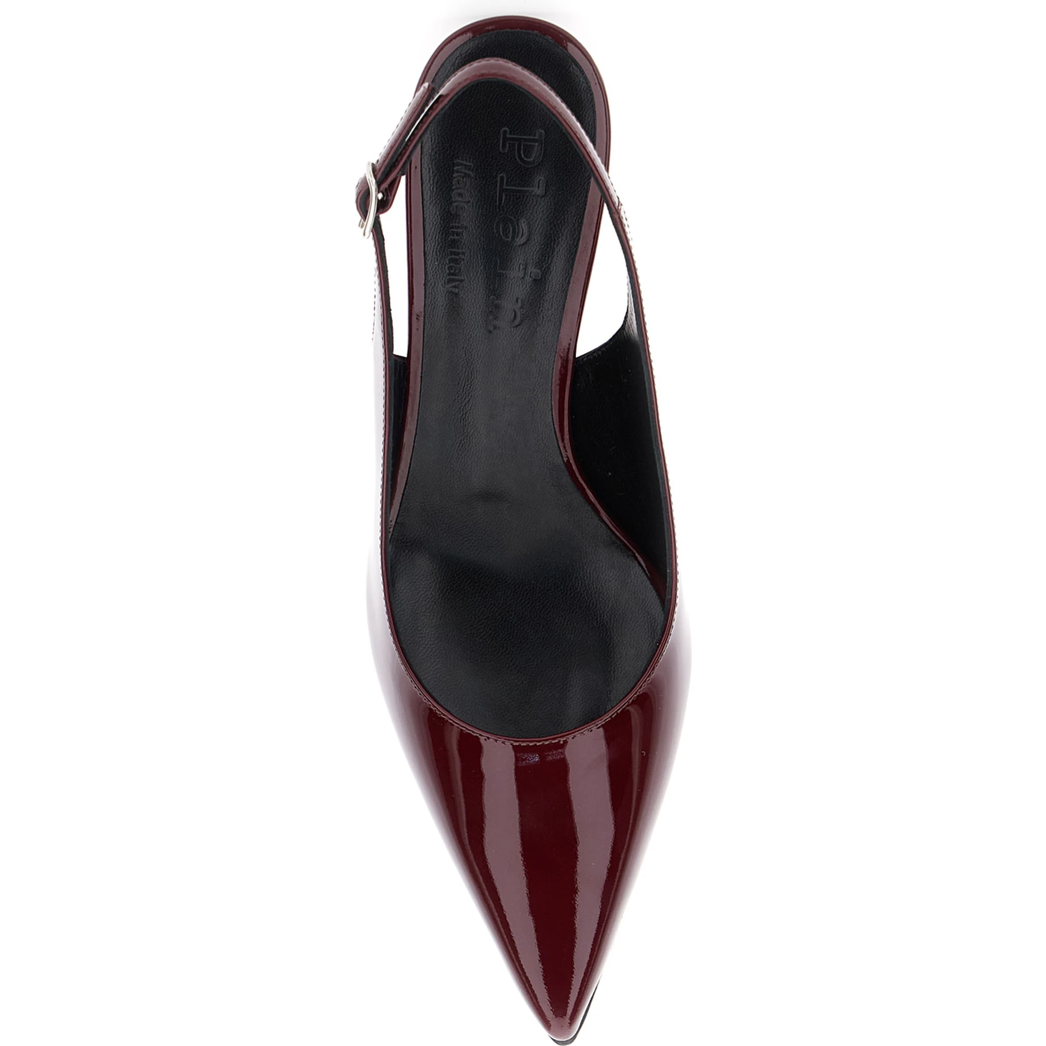 Luisa Bordeaux Slingback Pumps with Low Heel in Patent Leather Woman