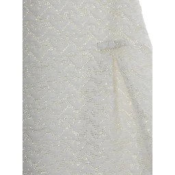 White Dress with Peter Pan Collar and All-Over Logo Embroidery in Tech Fabric Girl