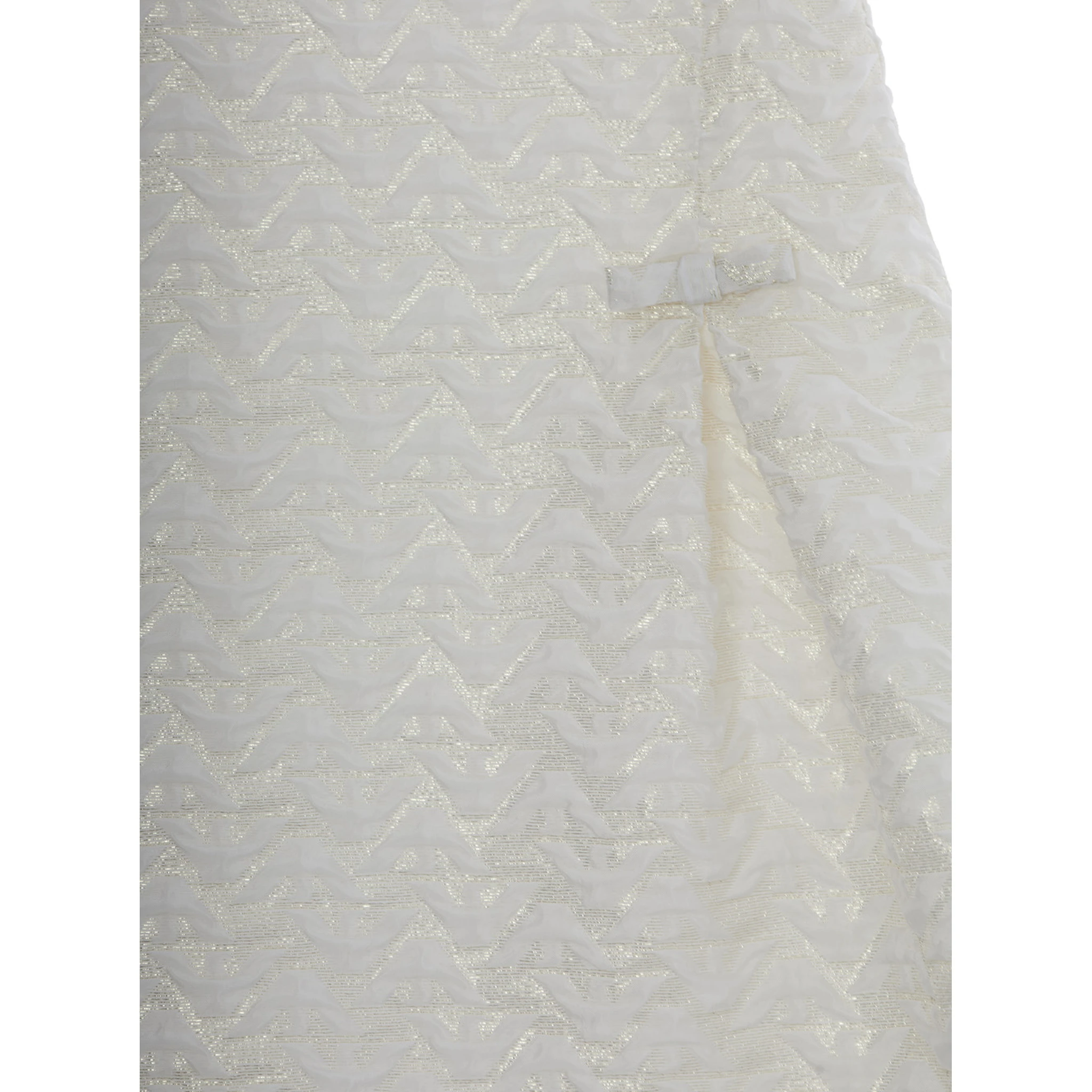 White Dress with Peter Pan Collar and All-Over Logo Embroidery in Tech Fabric Girl