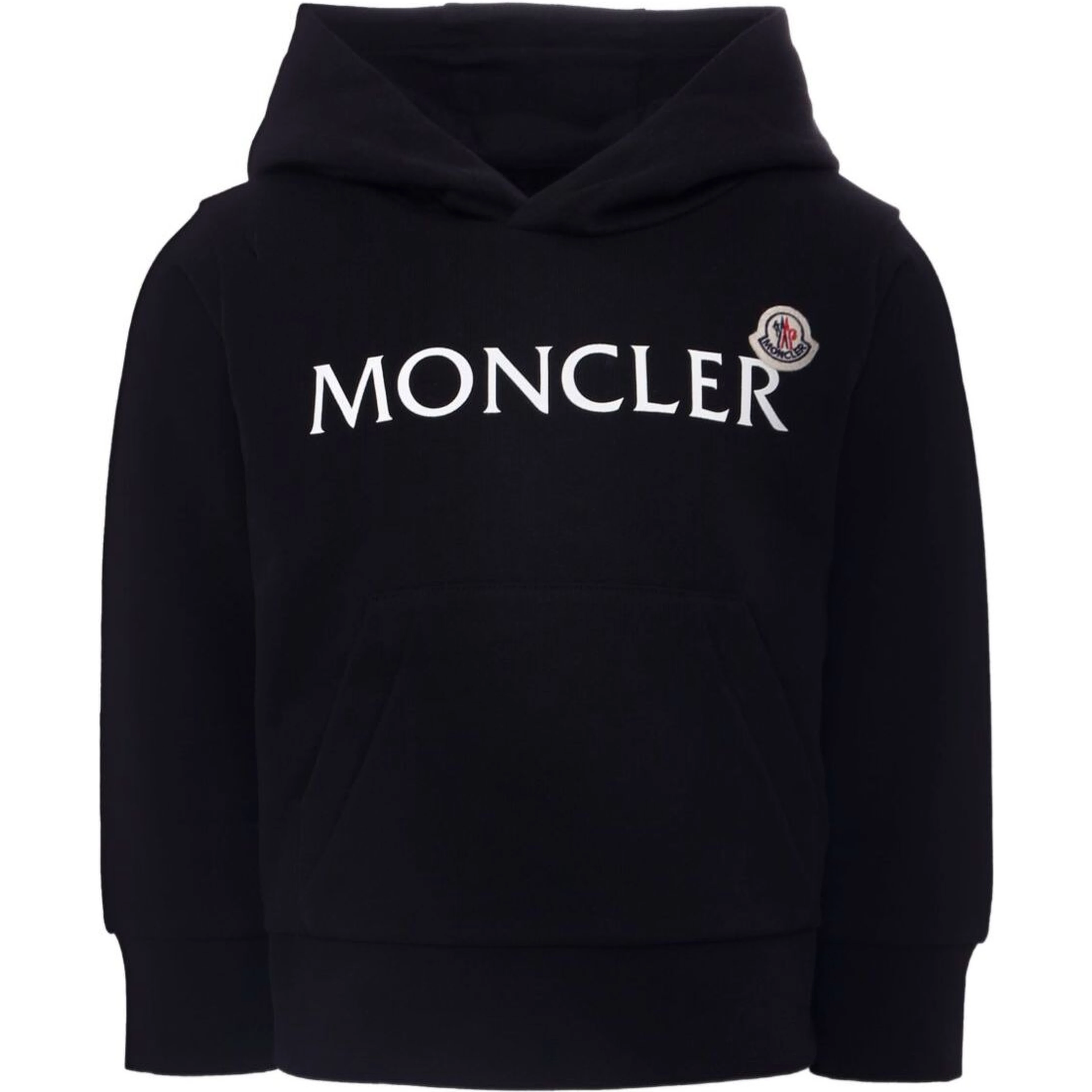 Black Hoodie with Logo Lettering Print in Cotton Boy