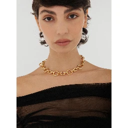 Charlotte Metallic Necklace with Chain-Link Design in Gold Plated Bronze Woman