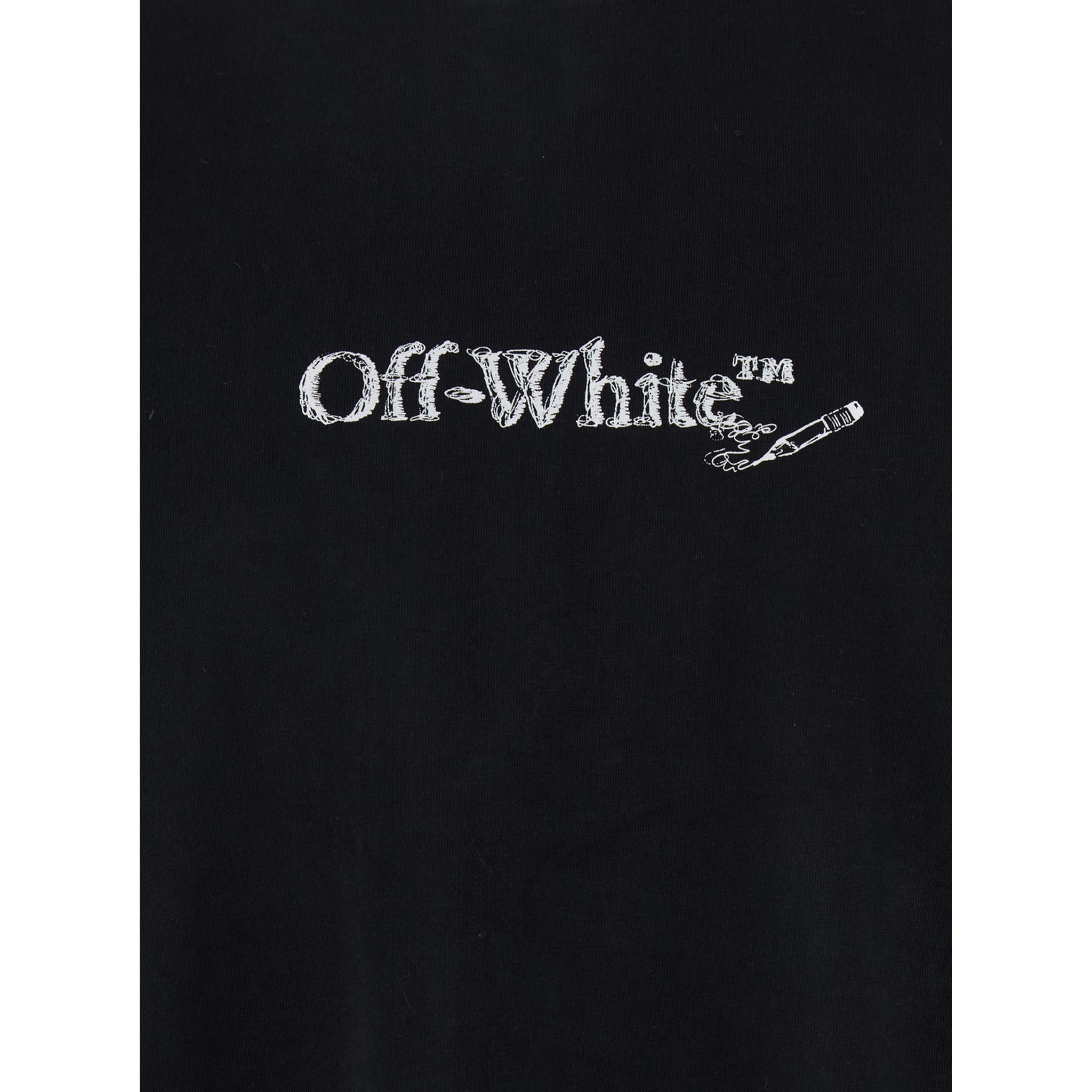 Scribble Arrow Black Crewneck T-Shirt with Logo Lettering on the Front and Maxi Arrows on the Rear in Cotton Man