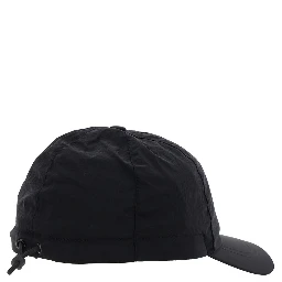 Black Baseball Cap with Tonal Logo Patch in Nylon Boy