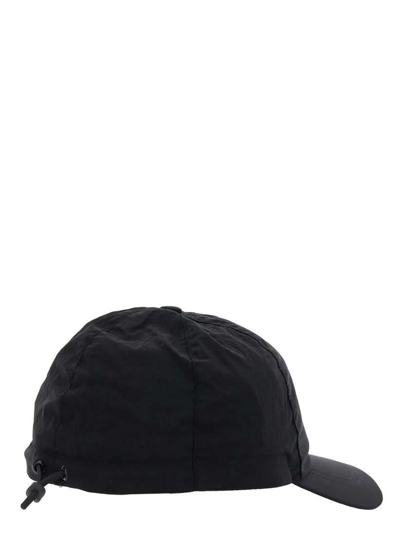 Black Baseball Cap with Tonal Logo Patch in Nylon Boy