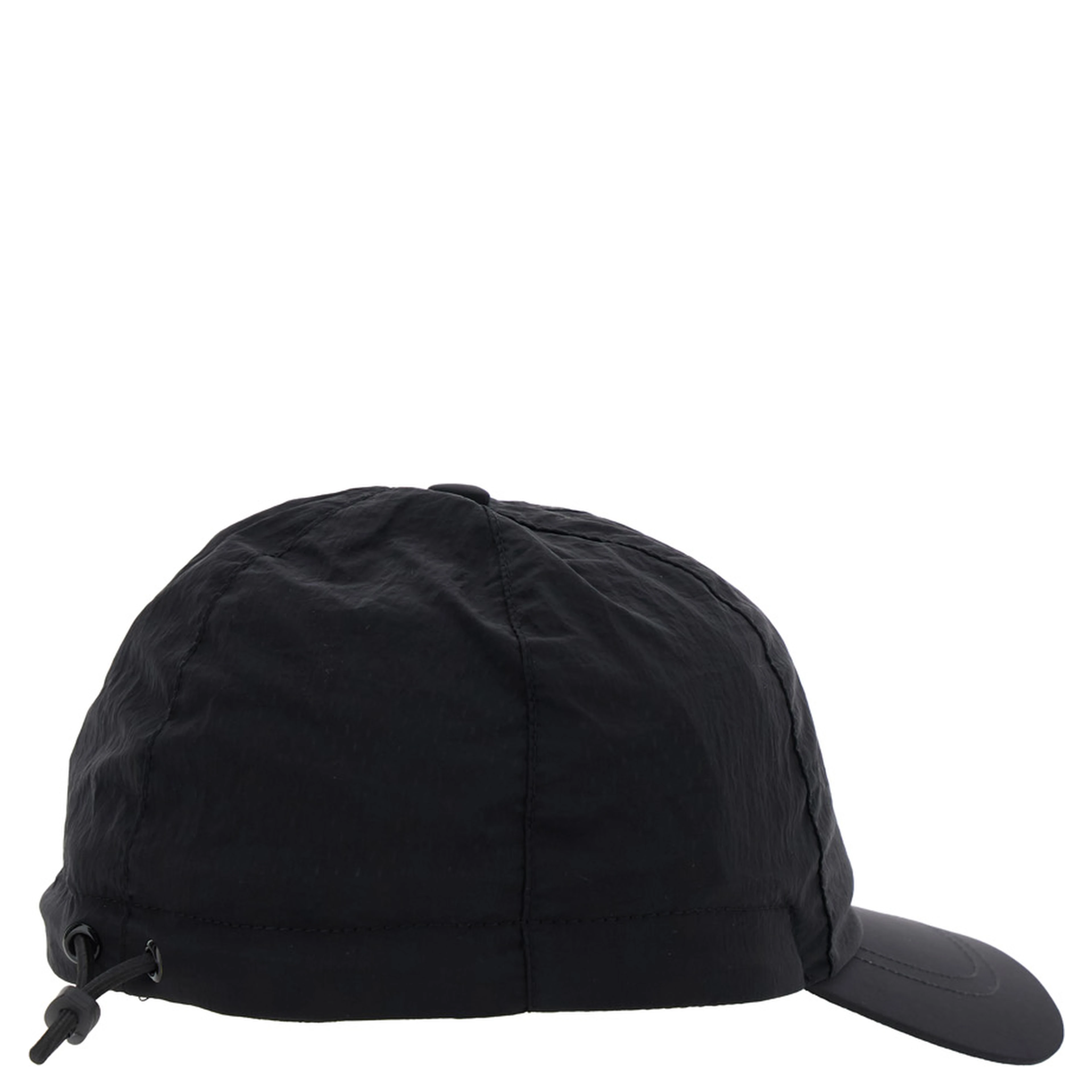 Black Baseball Cap with Tonal Logo Patch in Nylon Boy