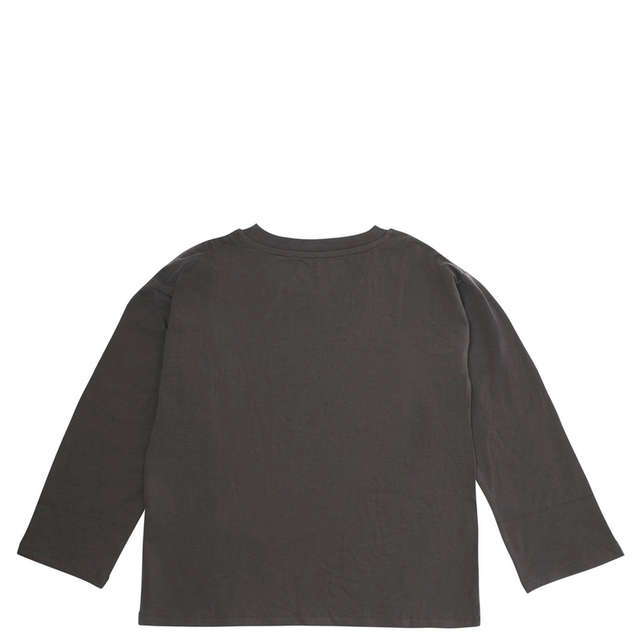 Grey Crew Neck Sweater with Front Print in Cotton Baby