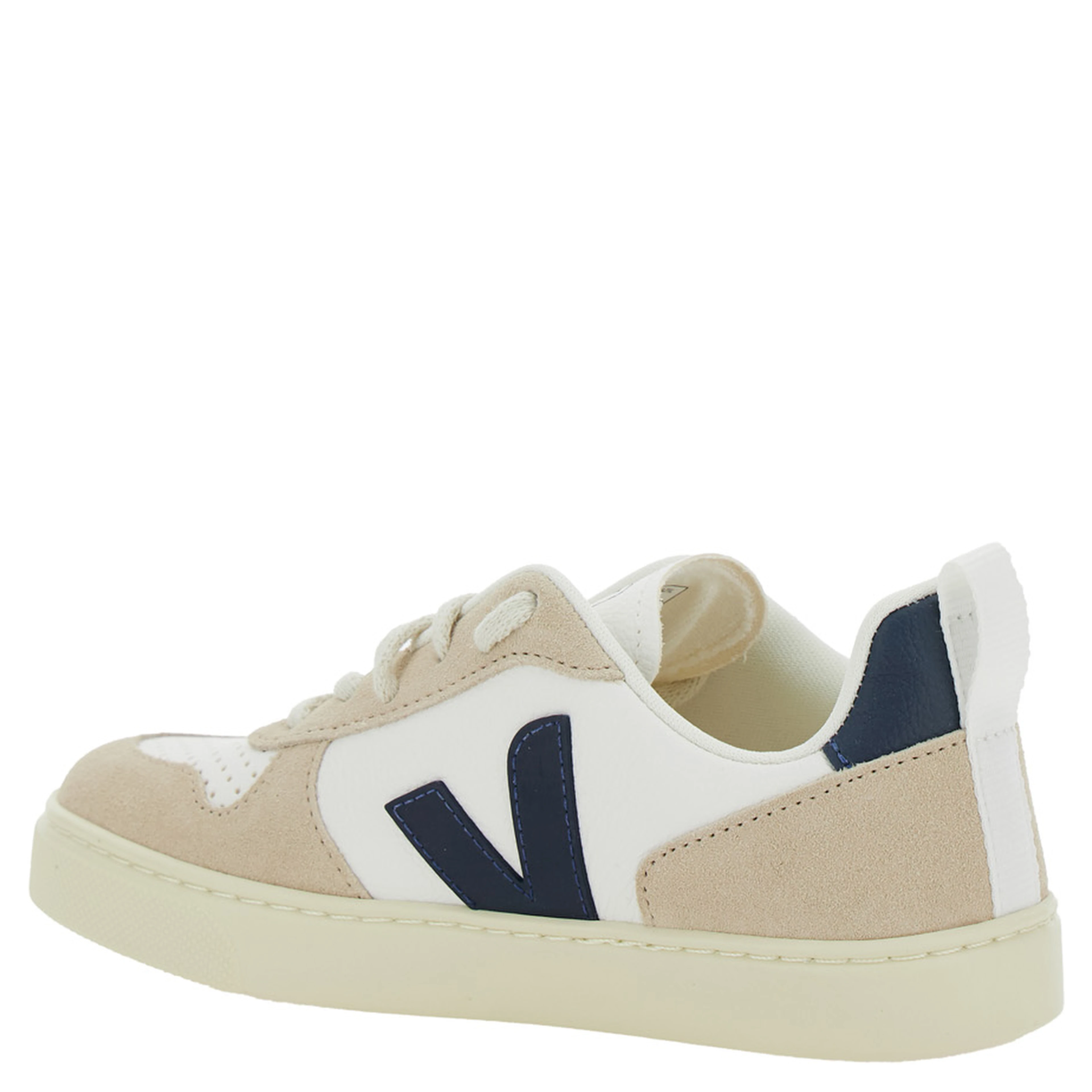 V-10 Sneaker With Suede Inserts in Faux Leather Boy