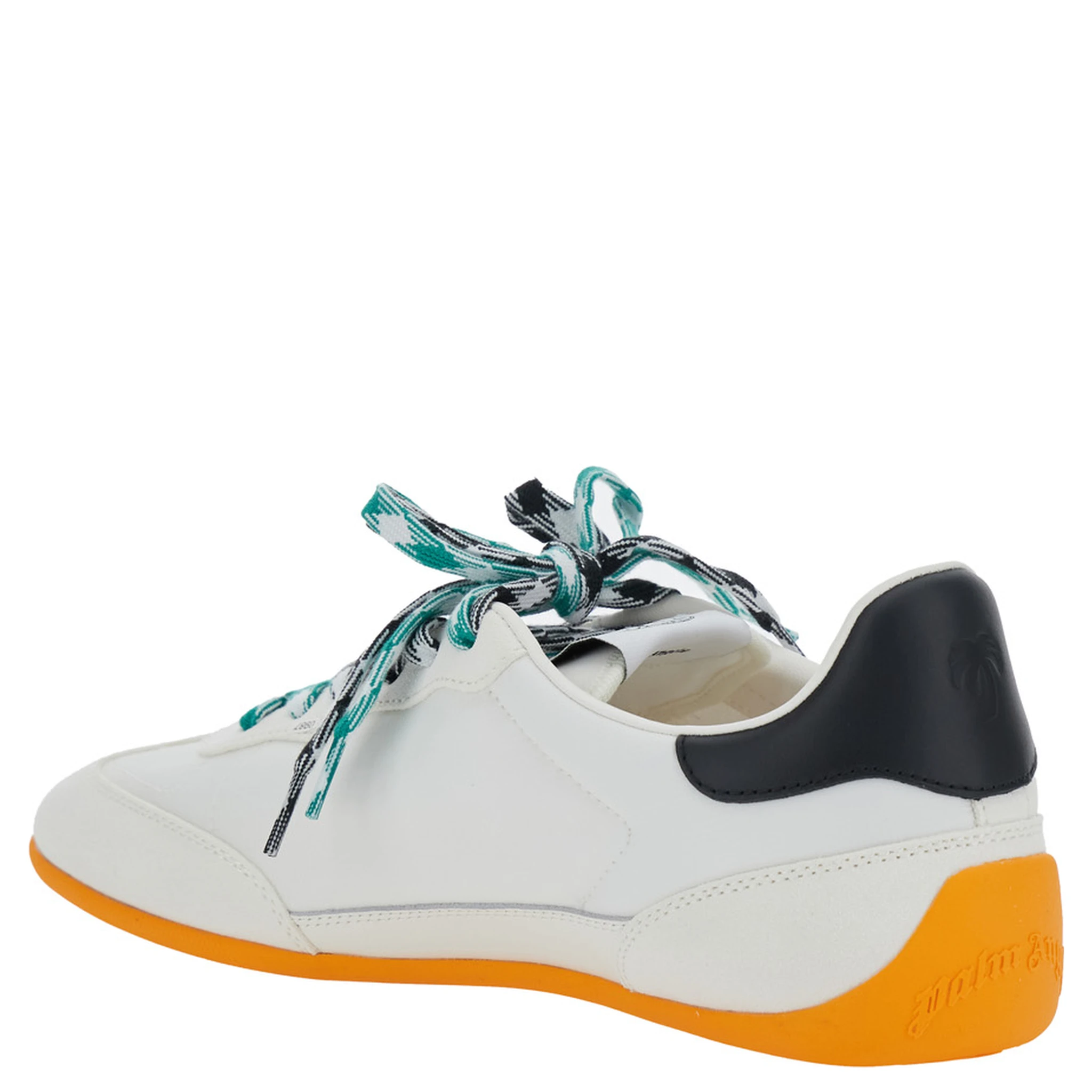 Pa 5 White Low Top Sneakers with Logo Patch on the Tongue and Contrasting Heel with Logo in Leather Man