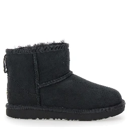 Mini Classic II Black Slip-On Boots in Suede Girl
