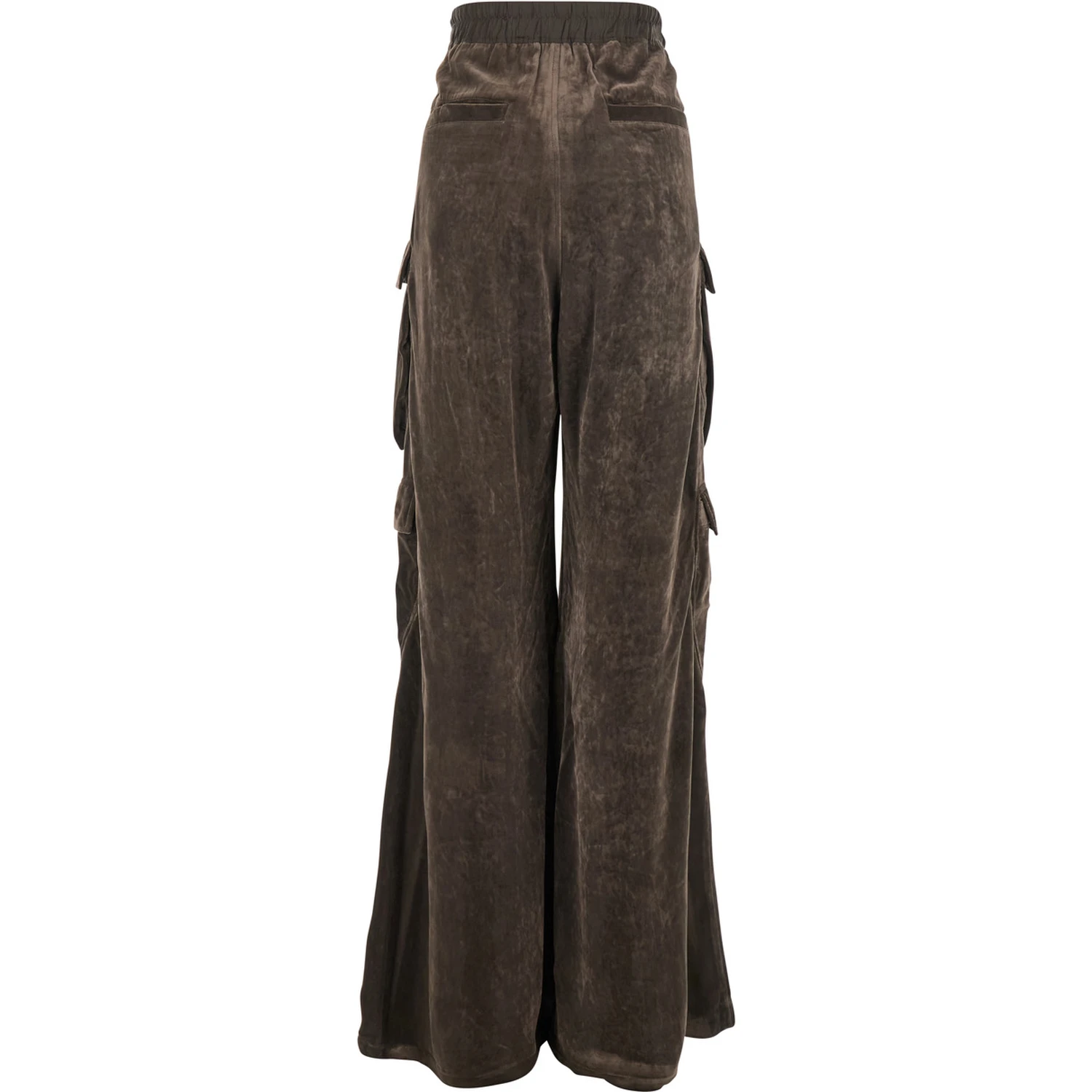 Cargo Belas Brown Cargo Pants with Drawstring Waist and Cargo Pockets in Velvet Woman
