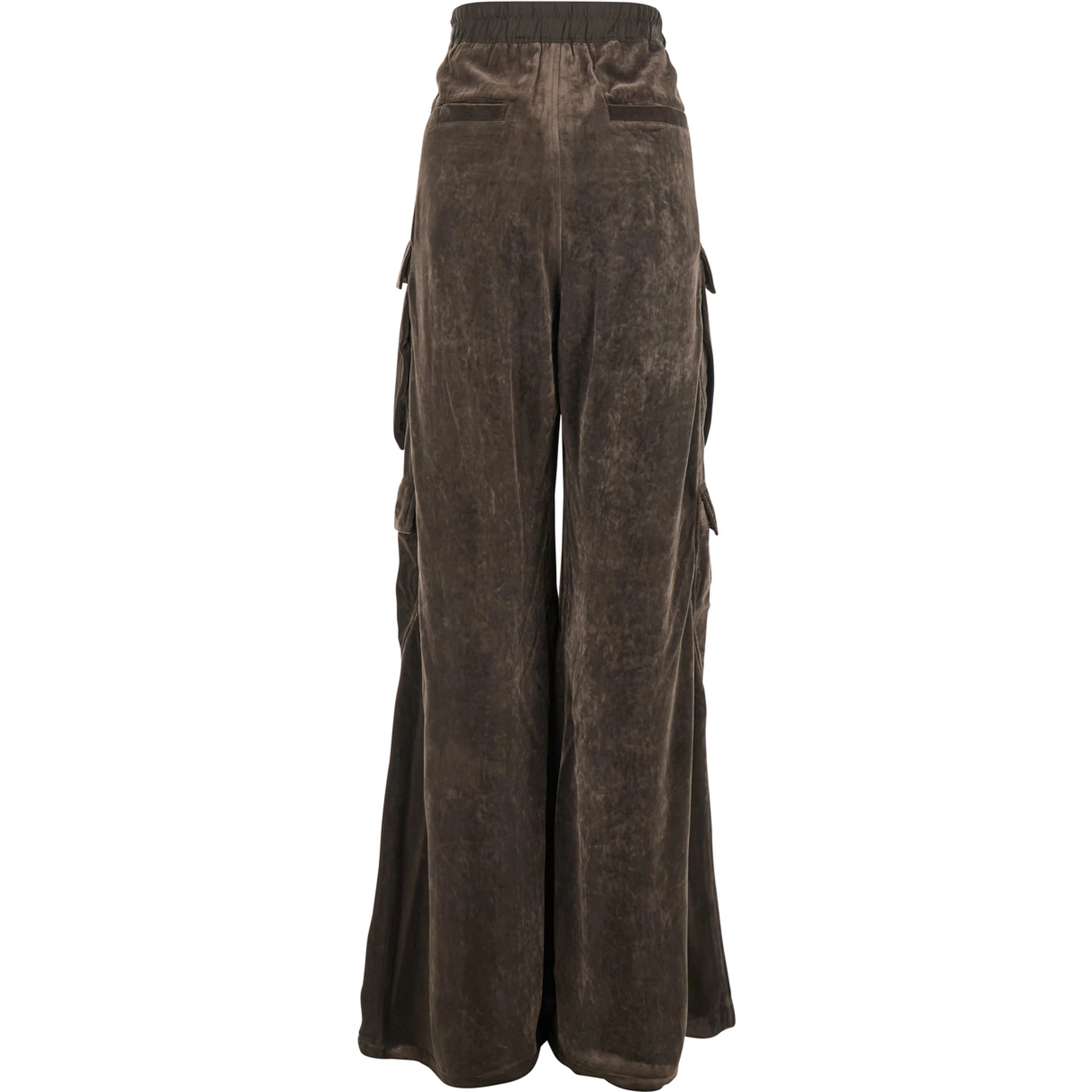 Cargo Belas Brown Cargo Pants with Drawstring Waist and Cargo Pockets in Velvet Woman