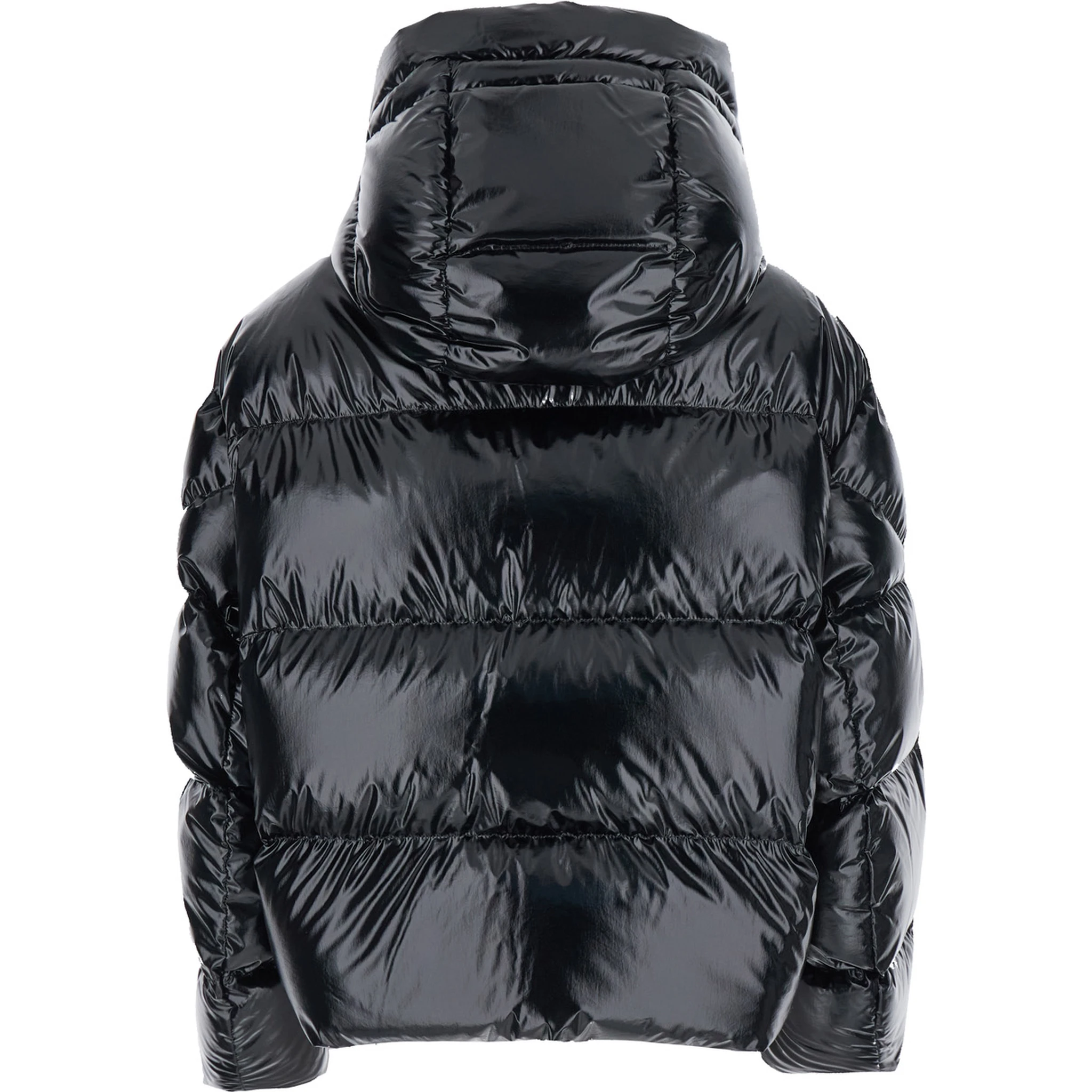 Lothar Black Down Jacket with Removable Hood and Logo Patch on the Sleeve in Tech Fabric Woman