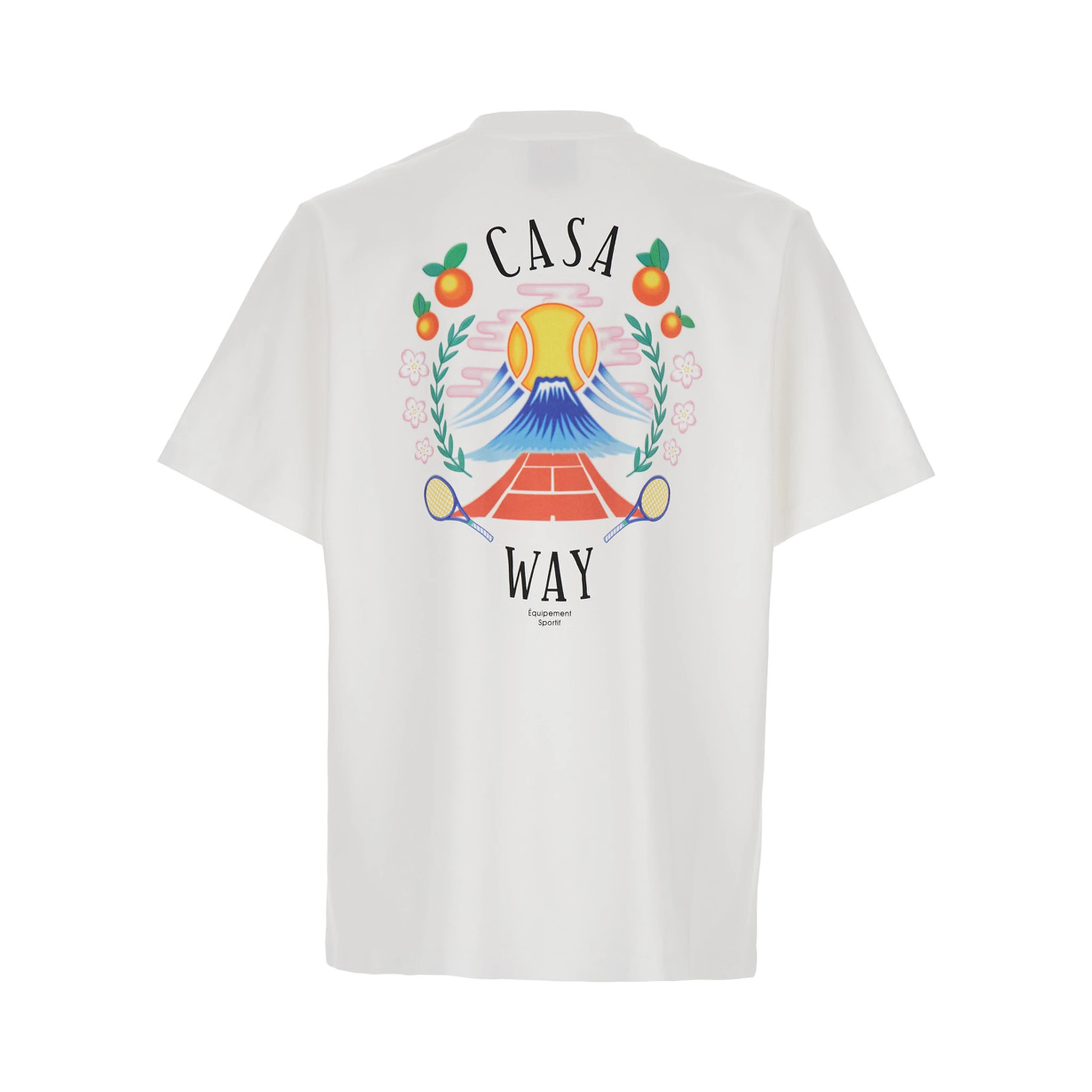 T-shirt Girocollo con Logo sul Fronte in Cotone Bianca Uomo