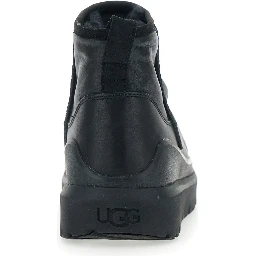 Heritage Utility Black Ankle Boots with Ruffle Detail in Leather Man
