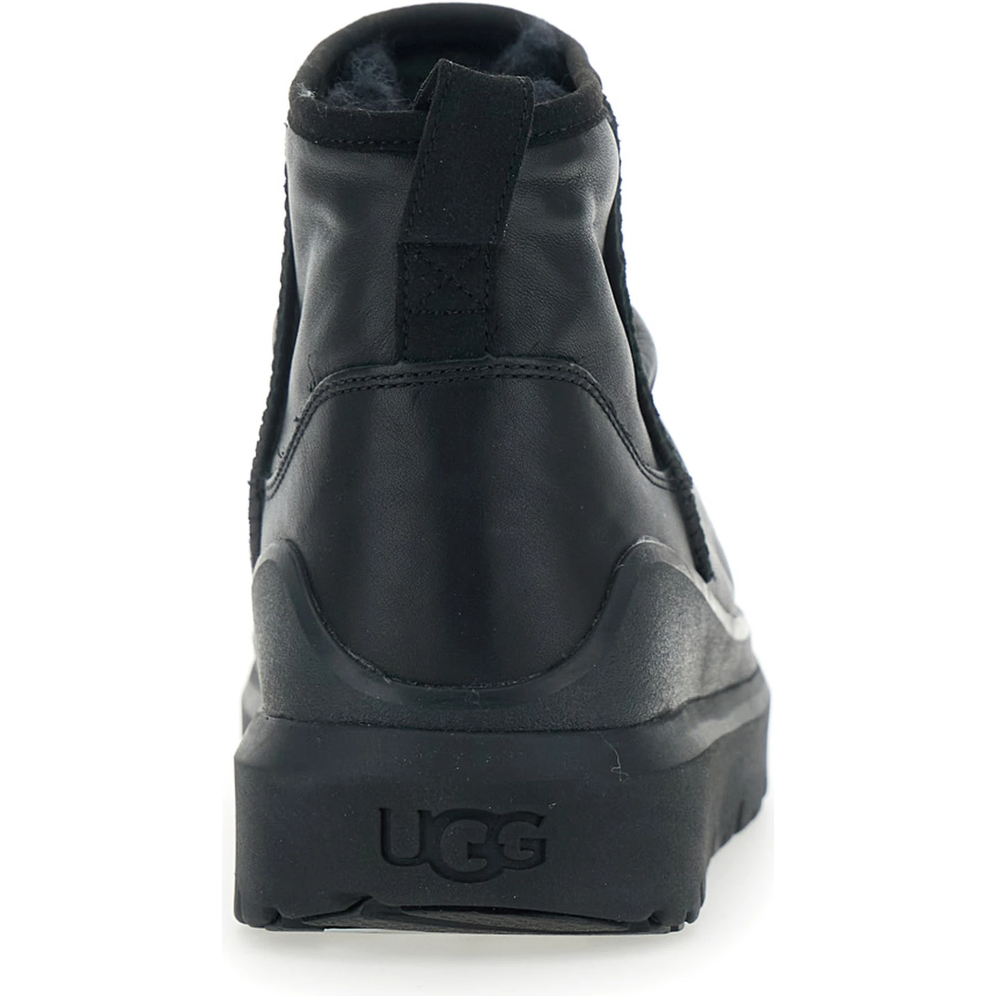Heritage Utility Black Ankle Boots with Ruffle Detail in Leather Man