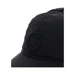 Black Baseball Cap with Tonal Logo Patch in Nylon Boy