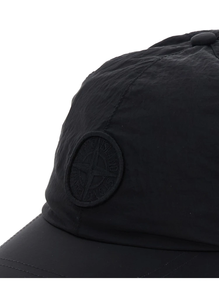 Black Baseball Cap with Tonal Logo Patch in Nylon Boy alternative