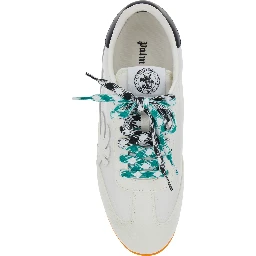 Pa 5 White Low Top Sneakers with Logo Patch on the Tongue and Contrasting Heel with Logo in Leather Man