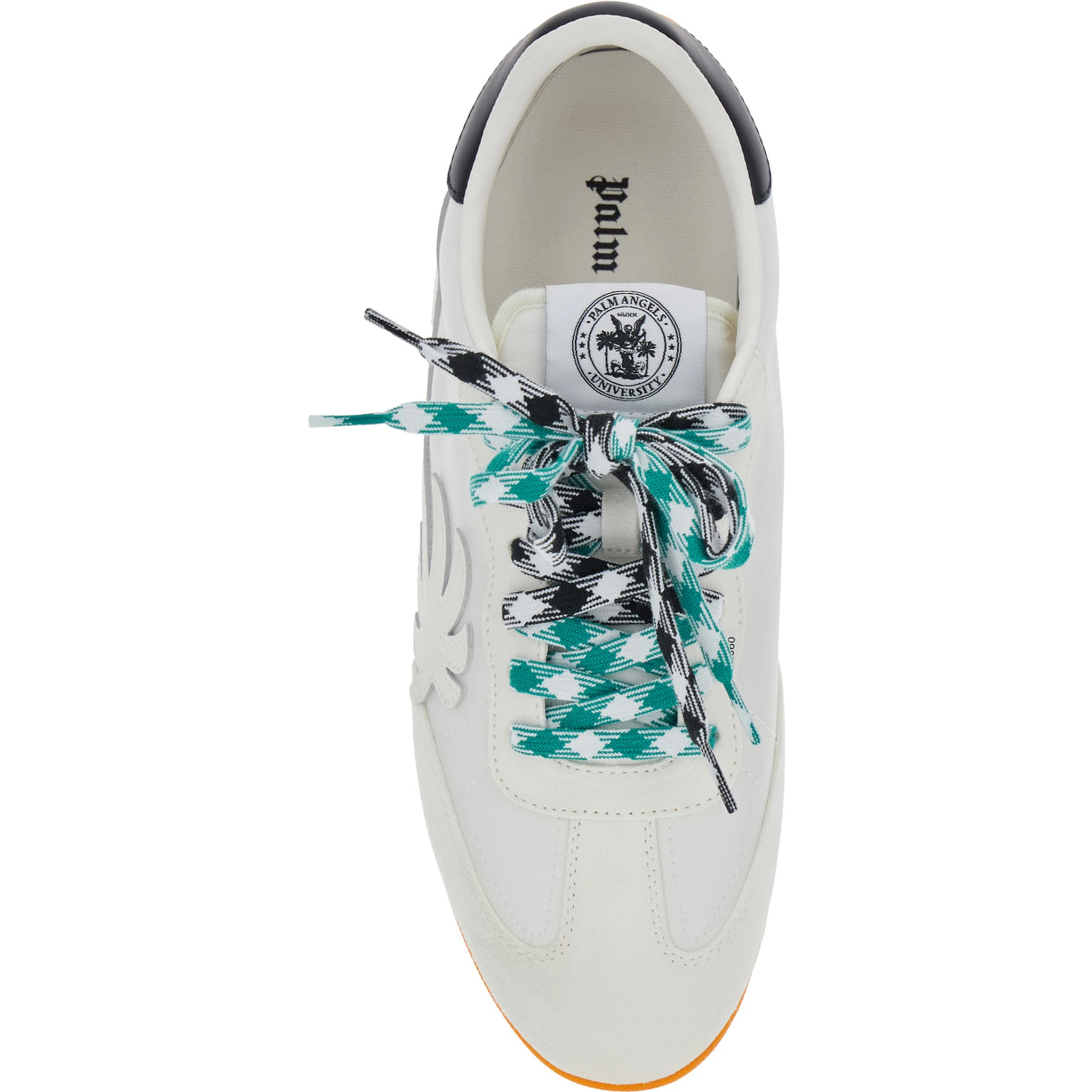 Pa 5 White Low Top Sneakers with Logo Patch on the Tongue and Contrasting Heel with Logo in Leather Man