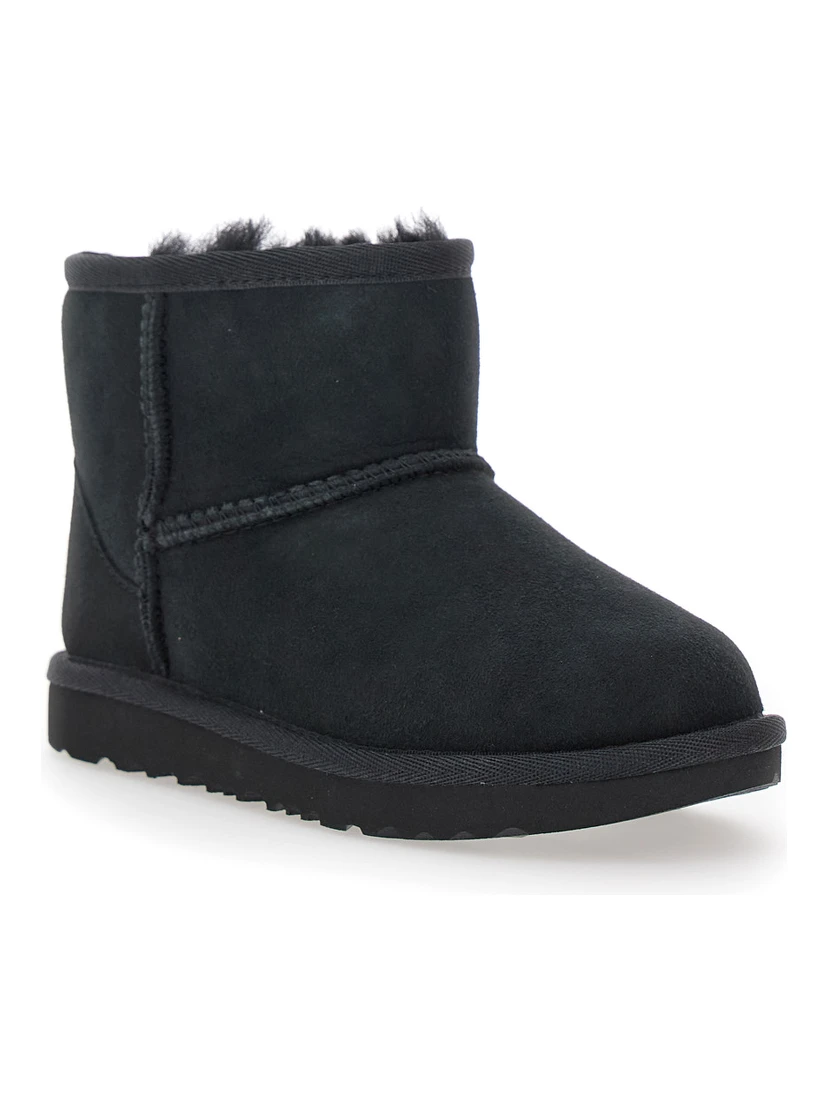 Mini Classic II Black Slip-On Boots in Suede Girl