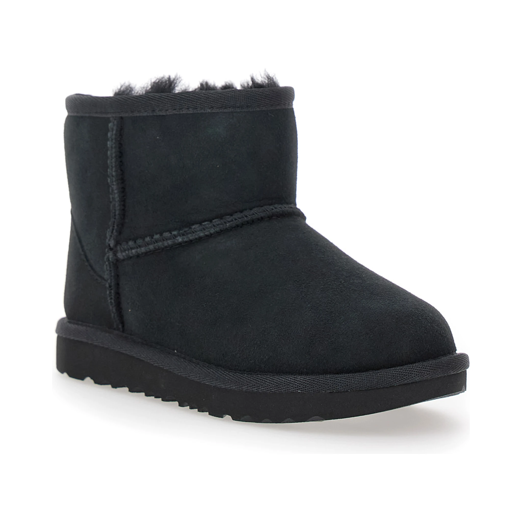 Mini Classic II Black Slip-On Boots in Suede Girl