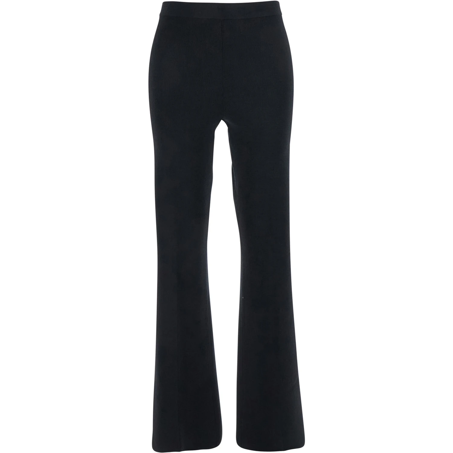 Black Flared Pants with Logo Plaque on the Rear in Viscose Blend Woman