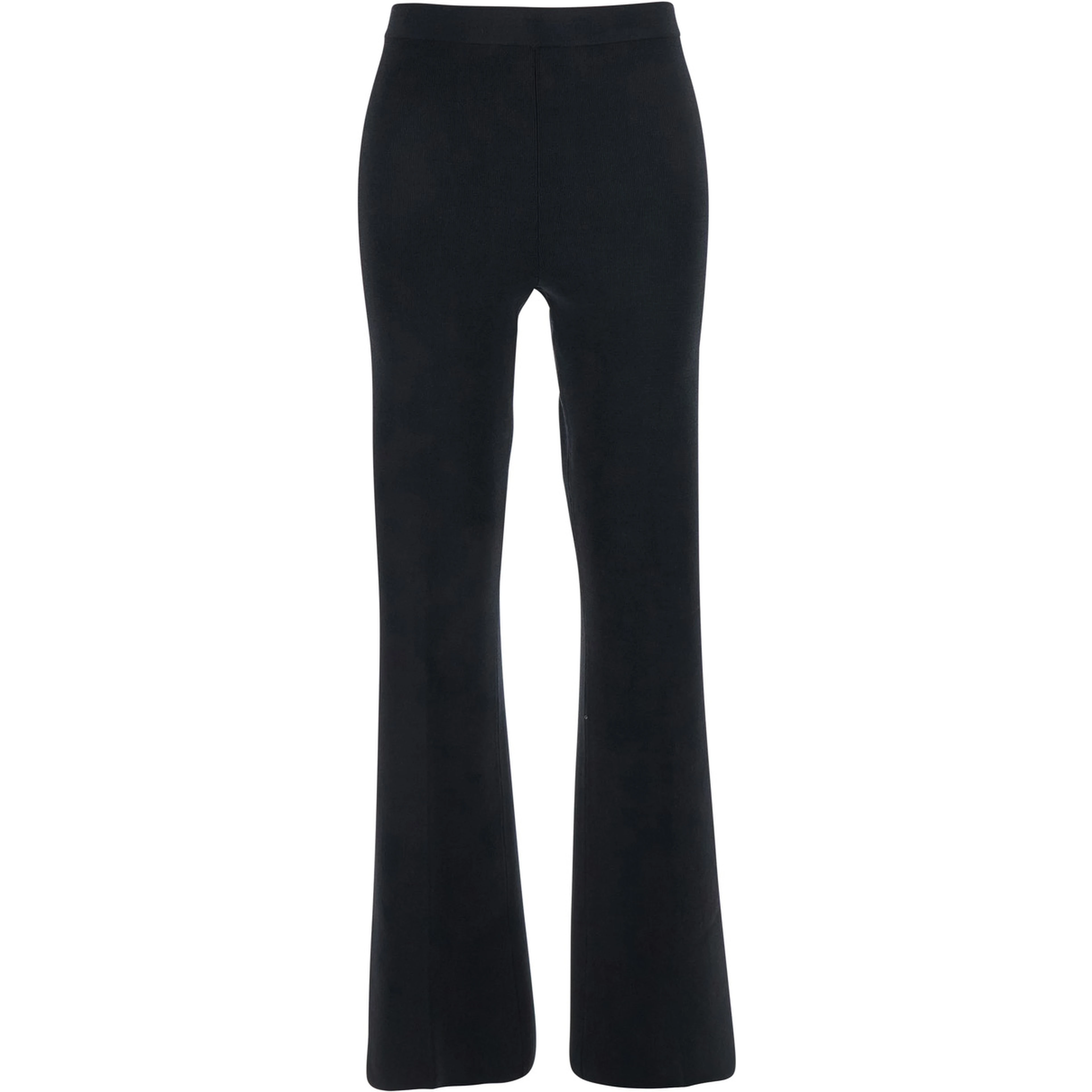 Black Flared Pants with Logo Plaque on the Rear in Viscose Blend Woman