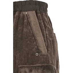 Cargo Belas Brown Cargo Pants with Drawstring Waist and Cargo Pockets in Velvet Woman