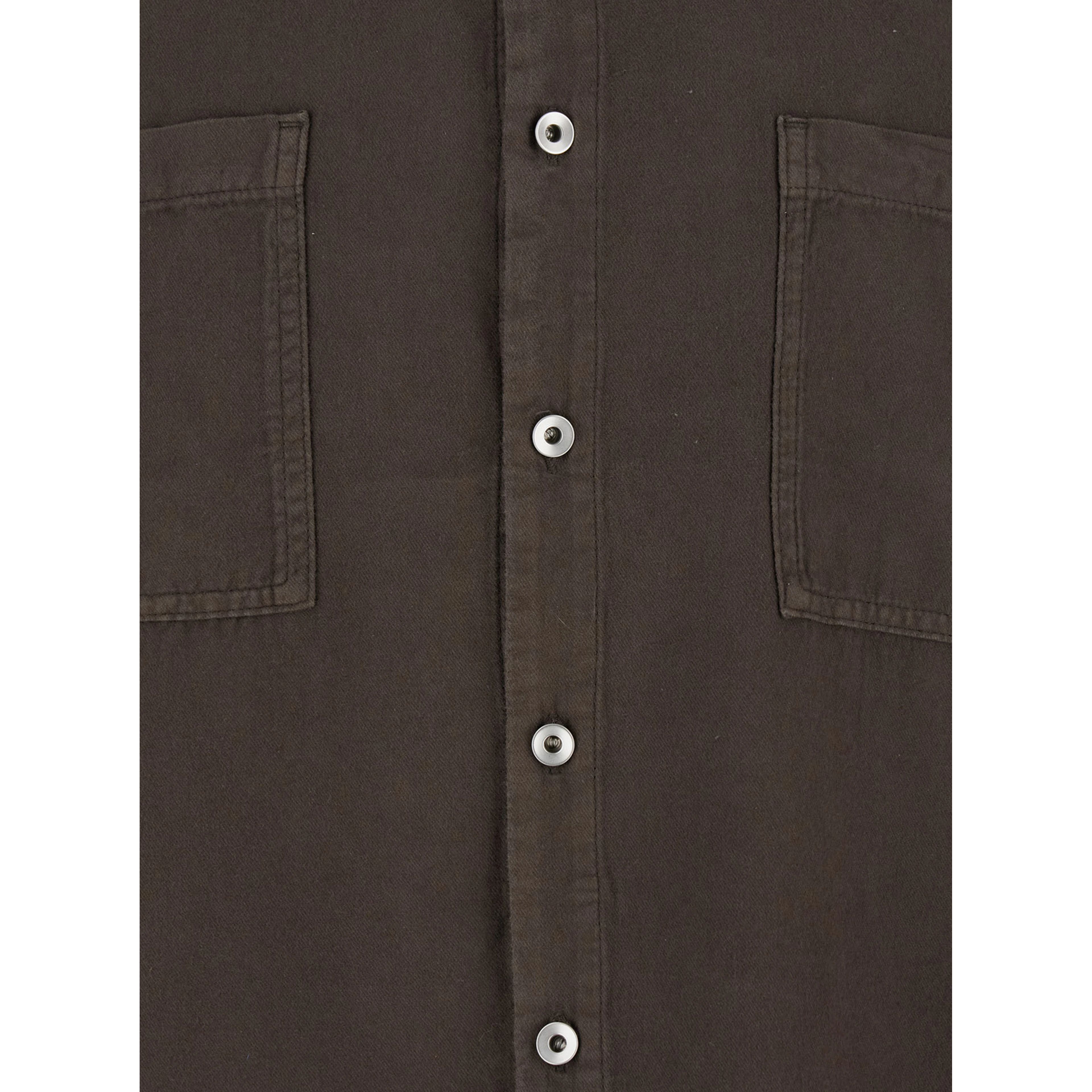 Brown Classic Collar Shirt with Lace Detail in Cotton Woman