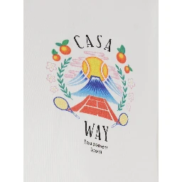 T-shirt Girocollo con Logo sul Fronte in Cotone Bianca Uomo