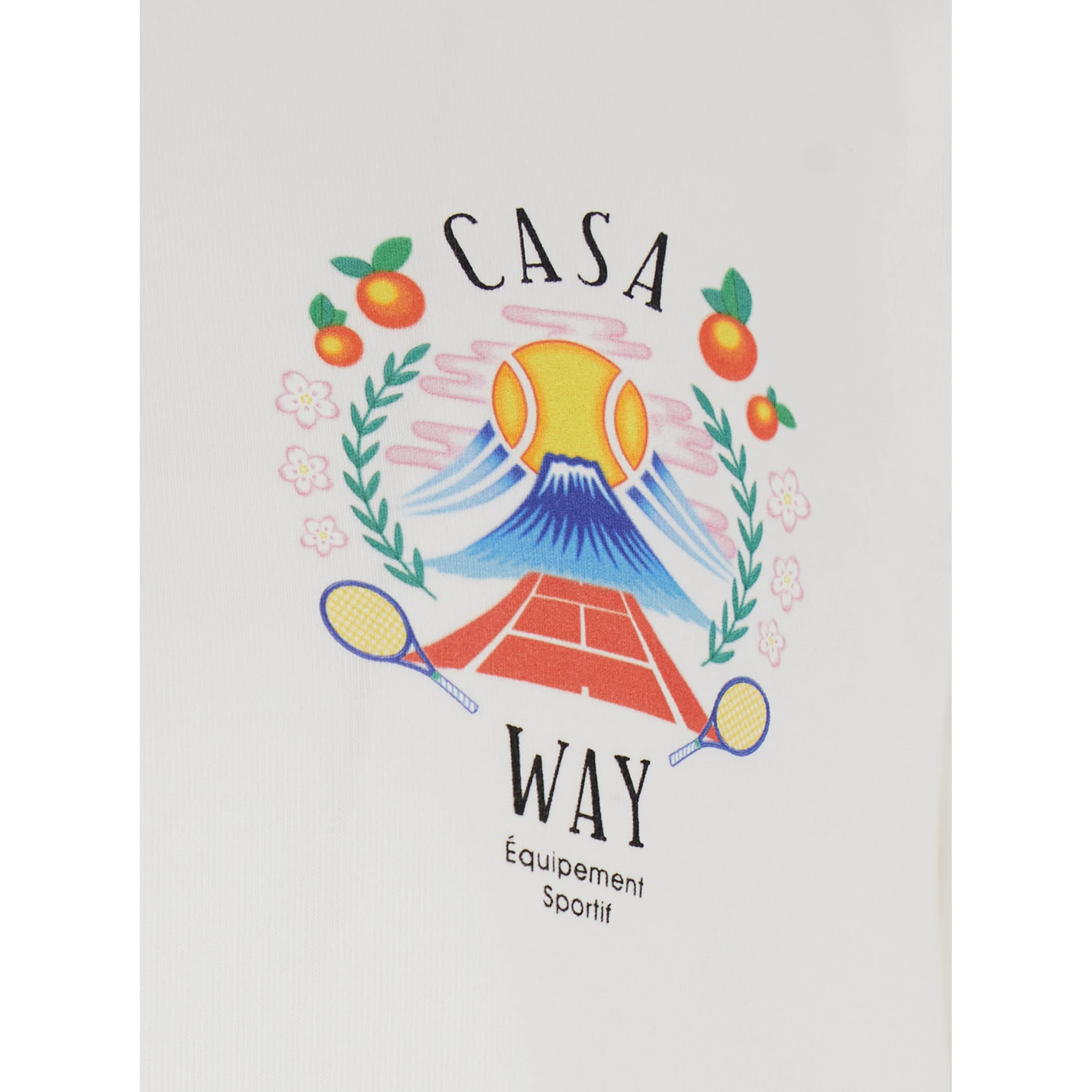 T-shirt Girocollo con Logo sul Fronte in Cotone Bianca Uomo