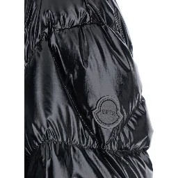 Lothar Black Down Jacket with Removable Hood and Logo Patch on the Sleeve in Tech Fabric Woman