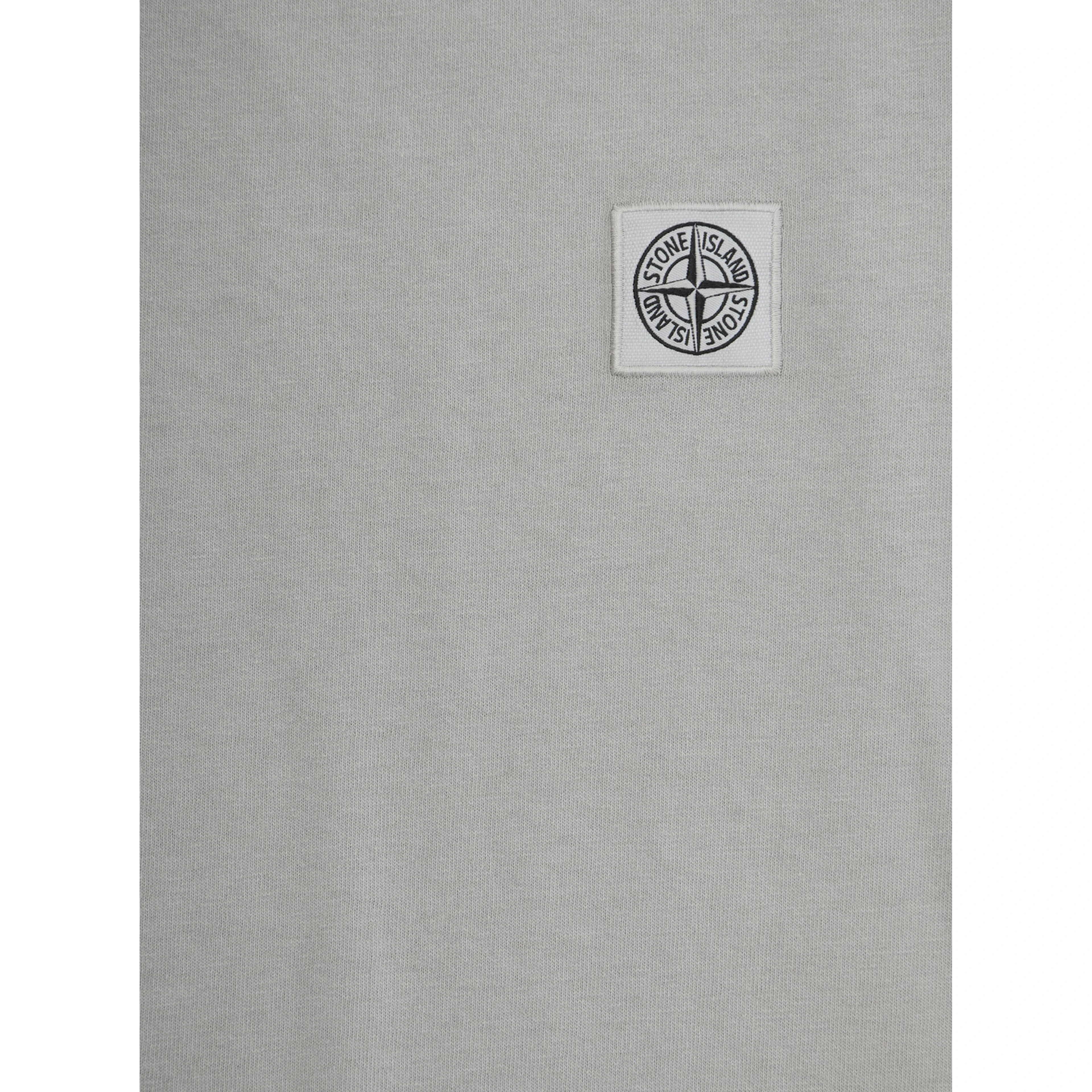 Grey T-Shirt with Round Neck and Logo Patch on the Front in Cotton Boy
