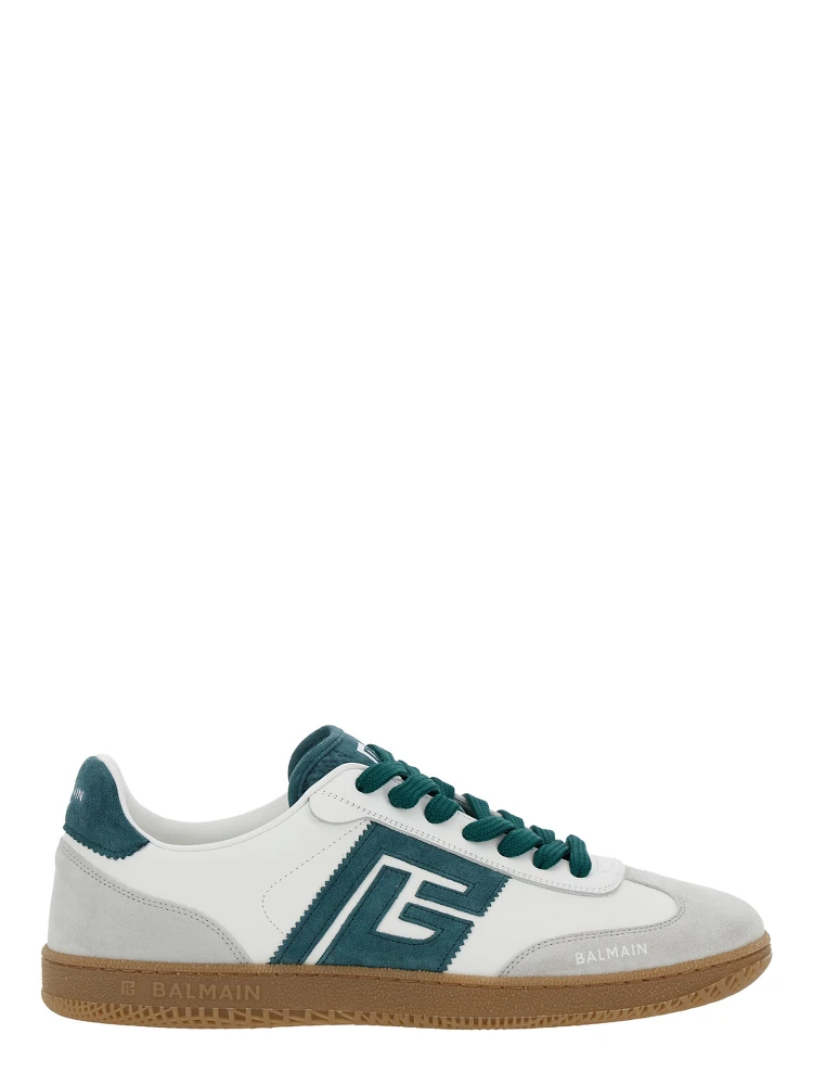Swan White Low Top Sneakers with Logo on the Side and Contrasting Heel with Logo Lettering in Leather Man