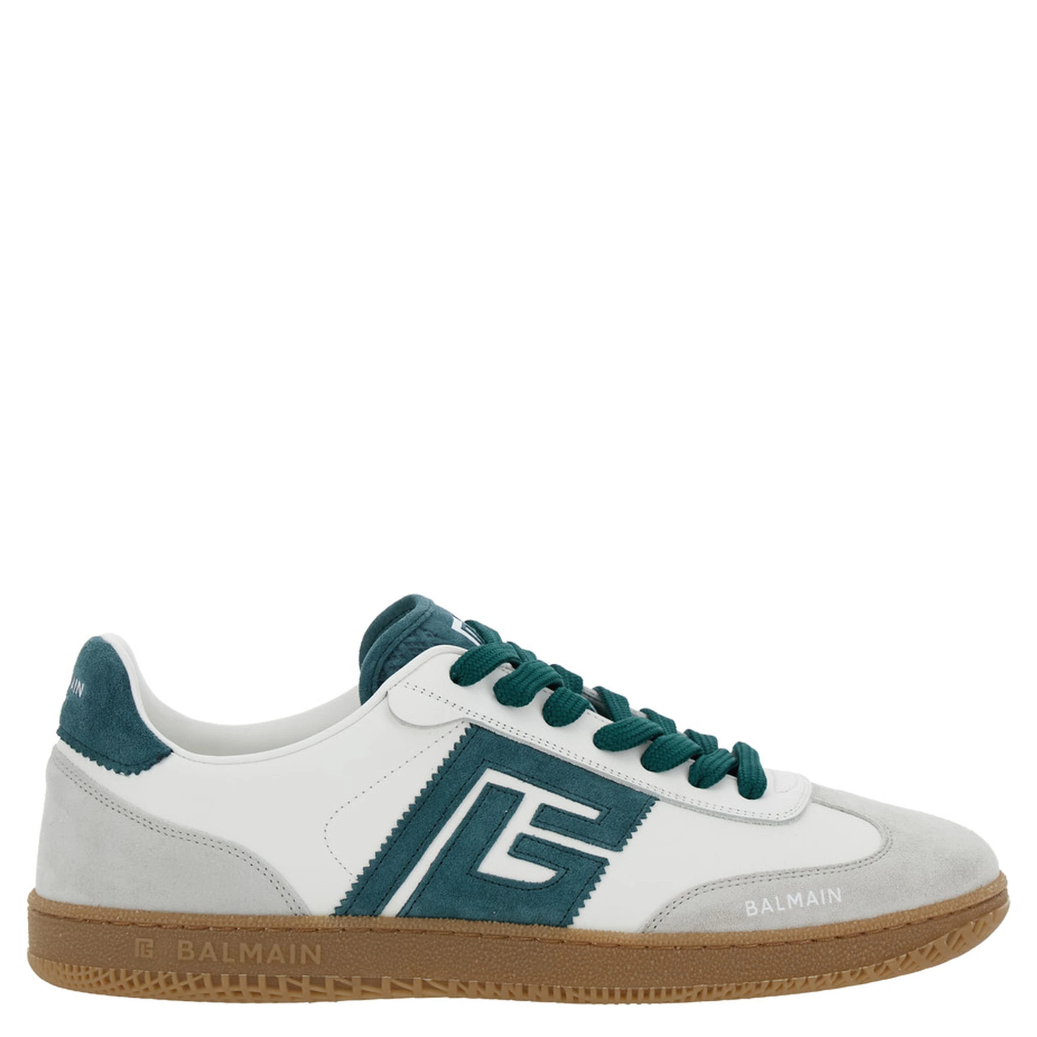Swan White Low Top Sneakers with Logo on the Side and Contrasting Heel with Logo Lettering in Leather Man
